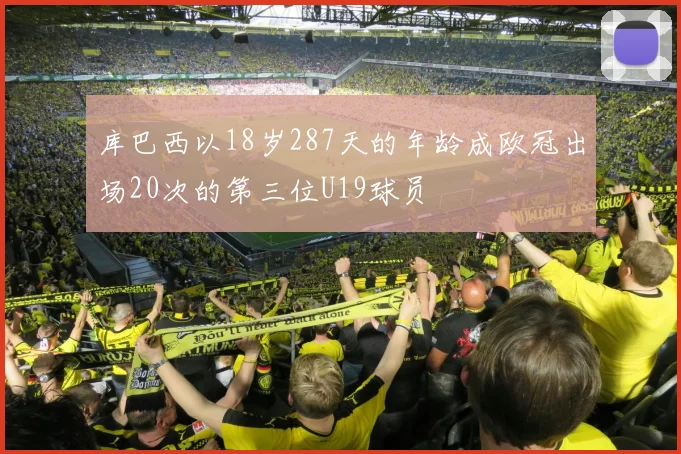库巴西以18岁287天的年龄成欧冠出场20次的第三位U19球员